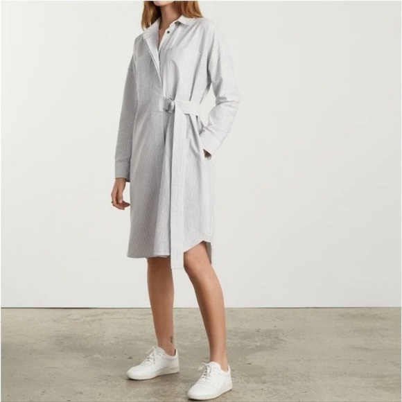 Everlane Dresses & Skirts - Everlane Oxford Stripe Belted Shirt Dress